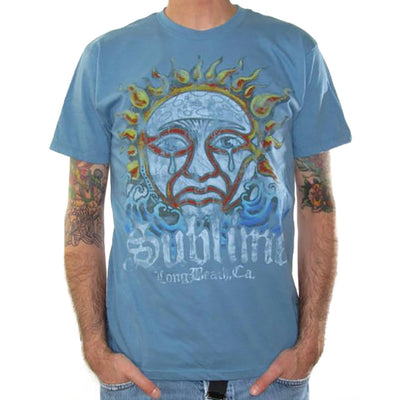 Sublime Sun Logo Men's BLUE Distressed T-Shirt