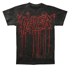 Slayer Reign In Blood Raining Dripping Tie Dye T-Shirt-Cyberteez