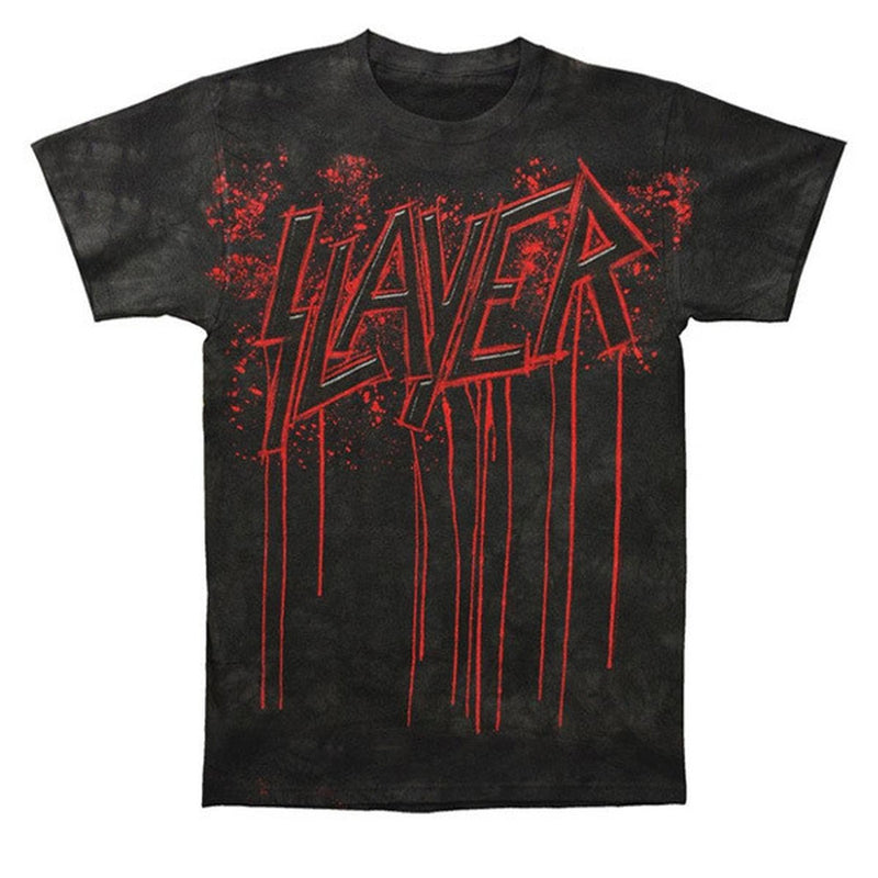 Slayer Reign In Blood Raining Dripping Tie Dye T-Shirt-Cyberteez