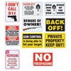 Gun Warning 10pc Security Sign Set Warning Home Alert No Trespassing Dog Owner-Cyberteez