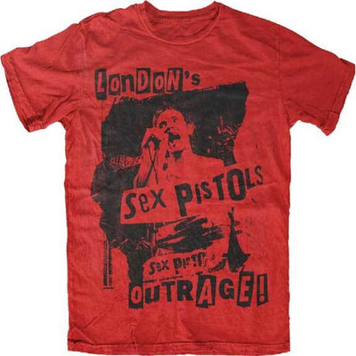 Sex Pistols London's Outrage Johnny Rotten Red T-Shirt