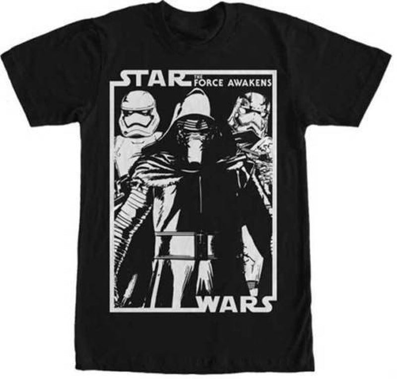 Star Wars Force Awakens Kylo Ren Black And White T-Shirt-Cyberteez