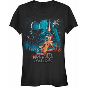 Star Wars New Hope Women's Episode IV Movie Poster T Shirt-Cyberteez