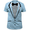 Tuxedo Blue Retro Prom Costume T-Shirt-Cyberteez