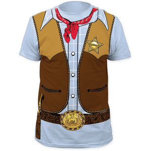 Cowboy Wild Western Sheriff Men's Costume T-Shirt-Cyberteez