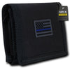 RapDom USA Tonal Black Thin Blue Line American Flag Tactical Tri-Fold Wallet-Cyberteez