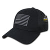 RapDom USA American Flag Hat Air Mesh Black Tactical Operator Flex Fit Embroidered Cap-Cyberteez