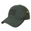 RapDom USA American Flag Hat Air Mesh Olive Tactical Operator Flex Fit Embroidered Cap-Cyberteez