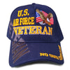 US Air Force Veteran Hat Blue w/ Flag Eagle Logo-Cyberteez