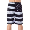 USA American Flag Men's Old Glory BLACK & WHITE Board Shorts-Cyberteez