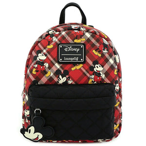 Loungefly Disney Mickey Mouse Plaid Mini Backpack-Cyberteez