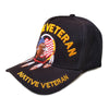 US Military Hat Native American Veteran w/ Eagle Flag Black Adjustable Cap-Cyberteez