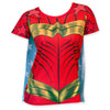 Wonder Woman Women's Costume T-Shirt w/ Cape (S-2XL)-Cyberteez