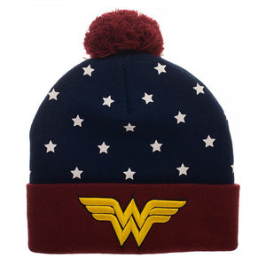 Wonder Woman Dawn Of Justice League Beanie Knit Cap Hat Navy/Red/Gold-Cyberteez