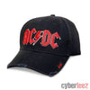 AC/DC Logo Distressed Raw Edge Thick Embroidered Adjustable Baseball Hat Cap-Cyberteez