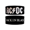 AC/DC Back In Black Embossed Silicone Rubber Wristband Bracelet-Cyberteez