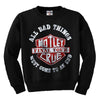 Motley Crue All Bad Things CRUENECK Crewneck Sweatshirt-Cyberteez