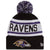 Baltimore Ravens NFL New Era Biggest Fan Redux Pom Beanie Knit Hat