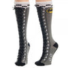 Batman Logo Faux Lace Up Boot Knee High Socks-Cyberteez