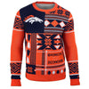Denver Broncos NFL Ugly Sweater Patches Crewneck Sweatshirt-Cyberteez