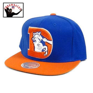 Denver Broncos NFL Mitchell & Ness Throwback XL Logo 2T Snapback Hat-Cyberteez