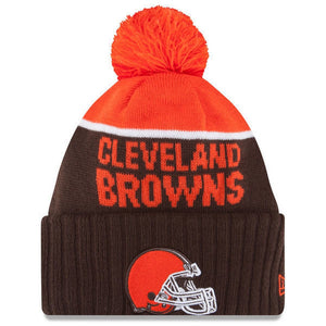 Cleveland Browns NFL New Era On Field Sport Knit 2015-16 Pom Beanie Knit Hat Cap-Cyberteez