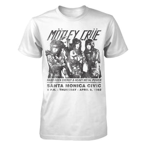 Motley Crue Santa Monica Civic Concert Photo White T-Shirt-Cyberteez