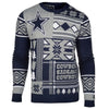 Dallas Cowboys NFL Ugly Sweater Patches Crewneck Sweatshirt-Cyberteez