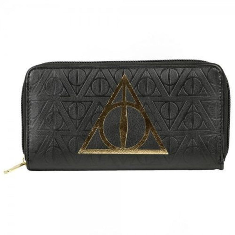 Harry Potter Women's Deathly Hallows Zip Around Envelope Clutch Wallet-Cyberteez