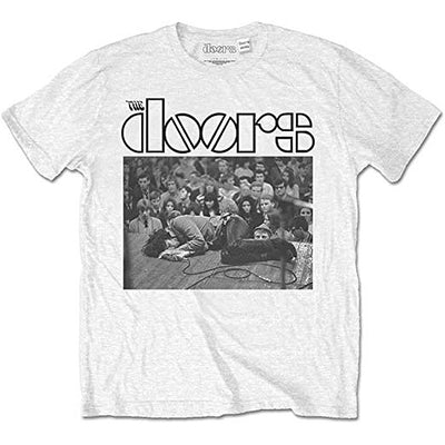 Doors Stage Floored Jim Morrison Photo White T-Shirt