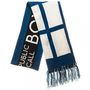 Dr Who Tardis Phone Booth SCARF Reversible Jacquard Knit Winter Snowboard Ski-Cyberteez
