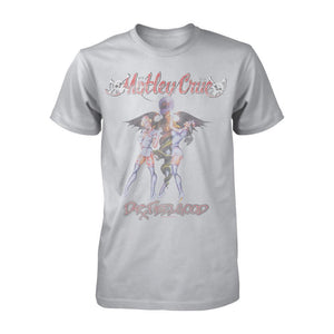 Motley Crue Dr Feelgood Men's Vintage Distressed White T-Shirt-Cyberteez