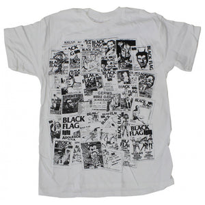 Black Flag Gig Flyers White T-Shirt-Cyberteez
