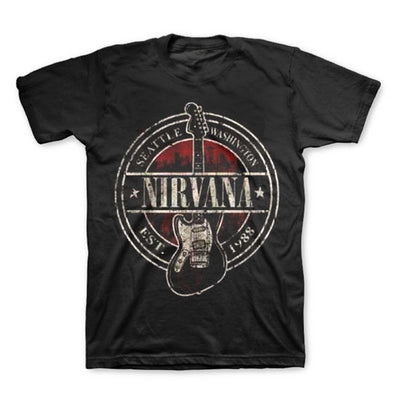 Nirvana Est 1988 Guitar Stamp T-Shirt