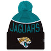 Jacksonville Jaguars NFL New Era On Field Sport Knit 2015-16 Pom Beanie Knit Hat Cap-Cyberteez