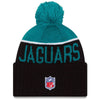 Jacksonville Jaguars NFL New Era On Field Sport Knit 2015-16 Pom Beanie Knit Hat Cap-Cyberteez