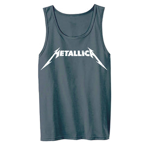 Metallica Logo Charcoal Gray Men's Tank Top-Cyberteez