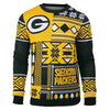 Green Bay Packers NFL Ugly Sweater Patches Crewneck Sweatshirt-Cyberteez