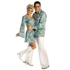 GO GO DANCER Womens Disco PAISLEY BLUE/GREEN Hippie A-Line Dress Adult Flower Child Costume-Cyberteez