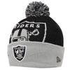 Oakland Raiders NFL New Era Biggie Pom Beanie Knit Hat-Cyberteez