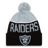 Oakland Raiders NFL New Era On Field Sport Knit 2015-16 Pom Beanie Knit Hat Cap-Cyberteez
