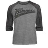 Ramones Logo Gray/Black Baseball Jersey T-Shirt-Cyberteez