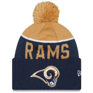 St. Louis Rams NFL New Era On Field Sport Knit 2015-16 Pom Beanie Knit Hat Cap-Cyberteez