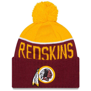 Washington Redskins NFL New Era On Field Sport Knit 2015-16 Pom Beanie Knit Hat Cap-Cyberteez
