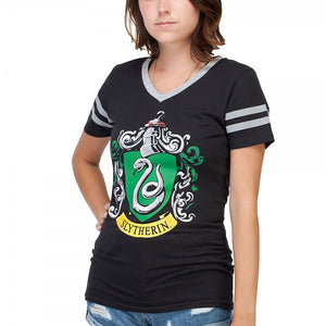 Harry Potter Slytherin Crest Hockey Jersey Women's T-Shirt-Cyberteez
