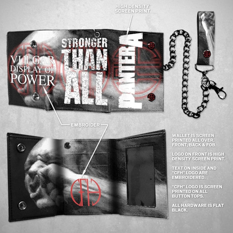 Pantera Vulgar Display Of Power Tri-Fold Leather Chain Wallet-Cyberteez