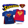 Superman Men's Costume With Cape T-Shirt-Cyberteez