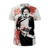 Texas Chainsaw Massacre Leatherface Splatter All Over White T-Shirt-Cyberteez