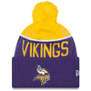 Minnesota Vikings NFL New Era On Field Sport Knit 2015-16 Pom Beanie Knit Hat Cap-Cyberteez