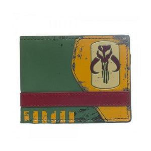 Star Wars Boba Fett Mandalorian Logo Bounty Hunter Bi-Fold Wallet-Cyberteez
